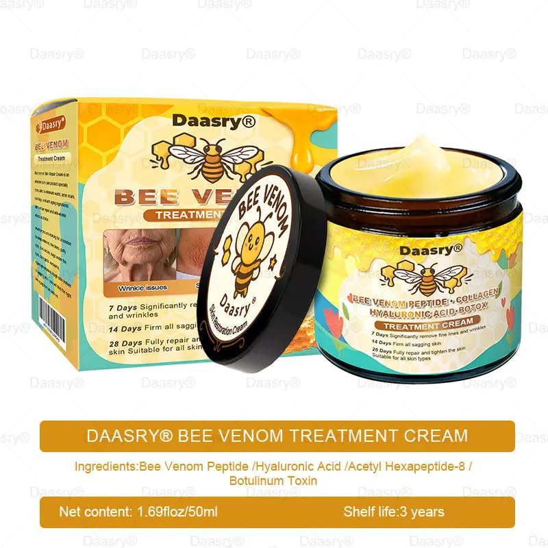 Bee Venom Treatment Cream with bee venom peptides, botulinum toxin, hyaluronic acid, and collagen. Targets wrinkles, fine lines, sagging, stretch marks, dark spotsfirming, lifting and more - Image 14