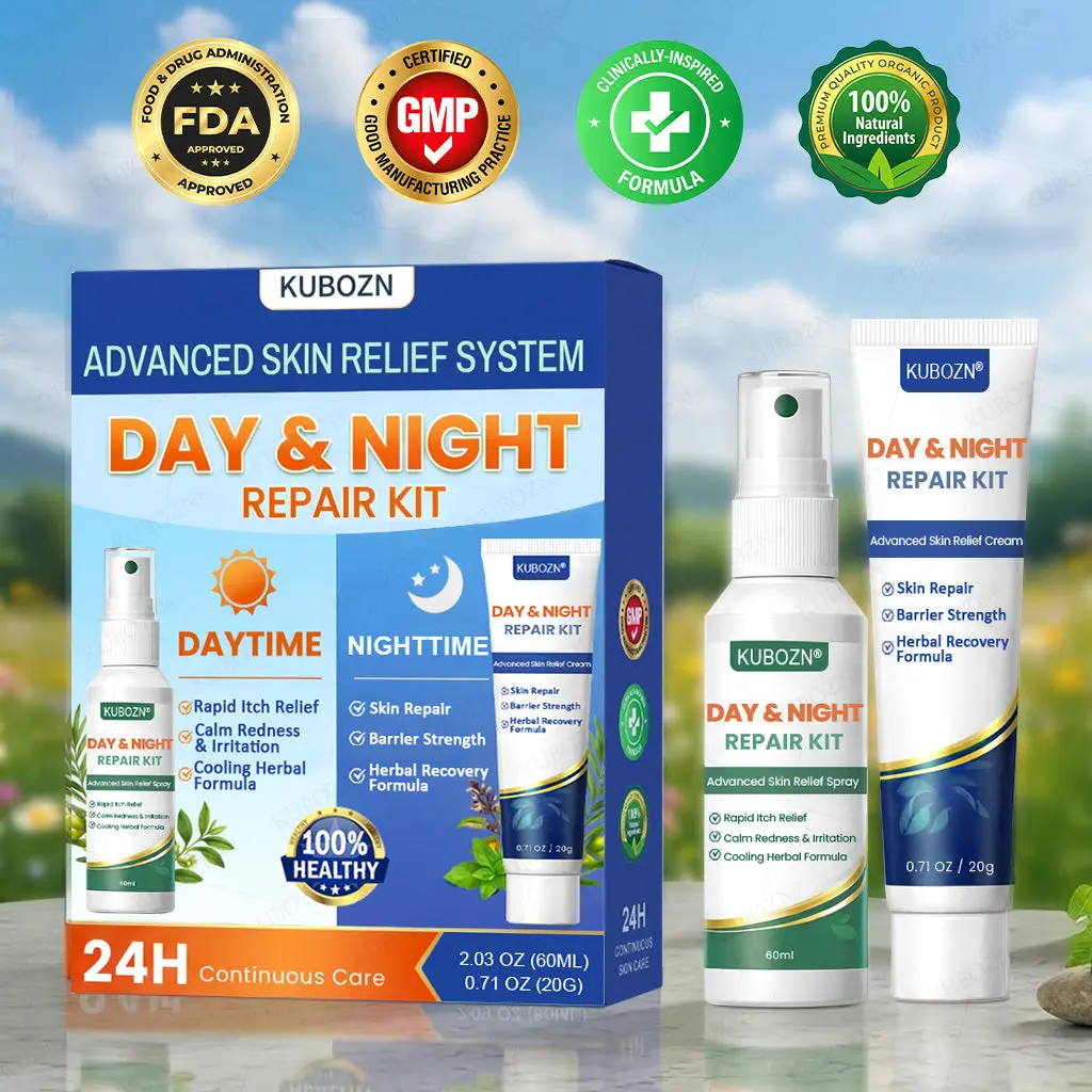 Eczema Day & Night Repair System - 100% Steroid-Free Relief Duo for Intense Itch, Redness & Broken Skin