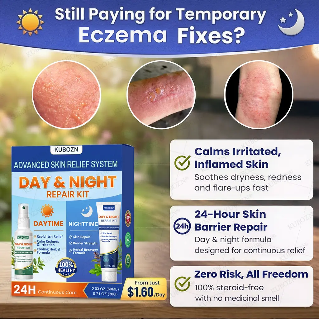 Eczema Day & Night Repair System - 100% Steroid-Free Relief Duo for Intense Itch, Redness & Broken Skin - Image 5