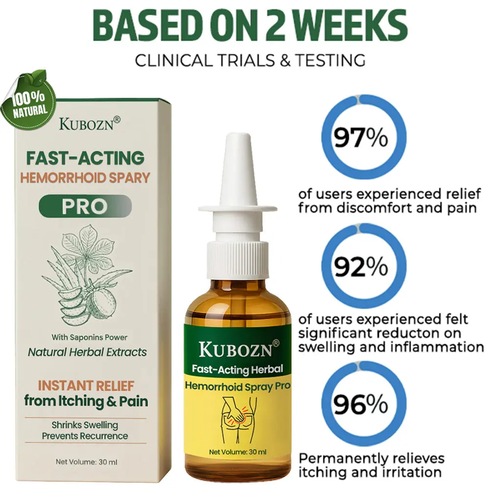 Fast-Acting Herbal Hemorrhoid Spray Pro Stops Bleeding Instantly Targets Internal/External Piles - Image 2
